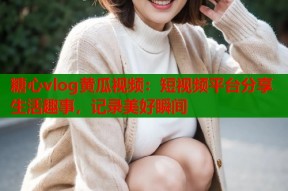 糖心vlog黄瓜视频：短视频平台分享生活趣事，记录美好瞬间