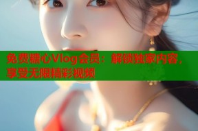 免费糖心Vlog会员：解锁独家内容，享受无限精彩视频