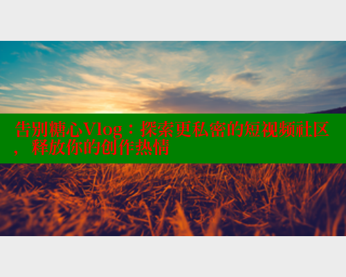 告别糖心Vlog：探索更私密的短视频社区，释放你的创作热情 糖心VLOG 第1张