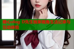 糖心vlog D先生独家视角生活记录与互动体验